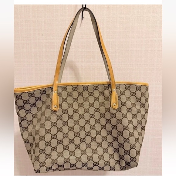 Gucci Beige and Yellow Tote Bag - Picture 2 of 9